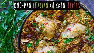 One Pot Italian Chicken Thighs Recipe  |  Easy Weeknight Dinners