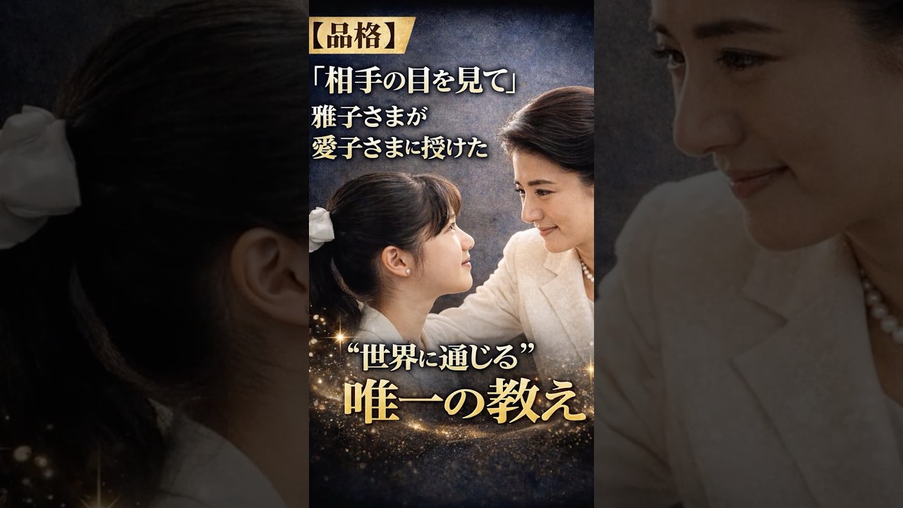 品格、相手の目を見て、雅子さまが愛子さまに授けた、世界に通じる唯一の教え#皇后雅子様 #愛子様