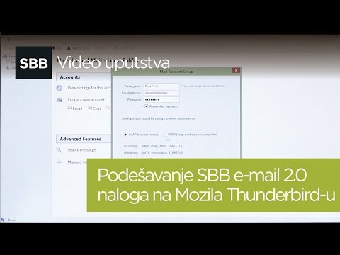 Podešavanje SBB e-mail 2.0 naloga na Mozila Thunderbird-u