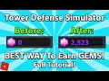 BEST WAY to Earn Gems in TDS! (Full Tutorial) [Tower Defense Simulator] (Get Engineer Quick!)