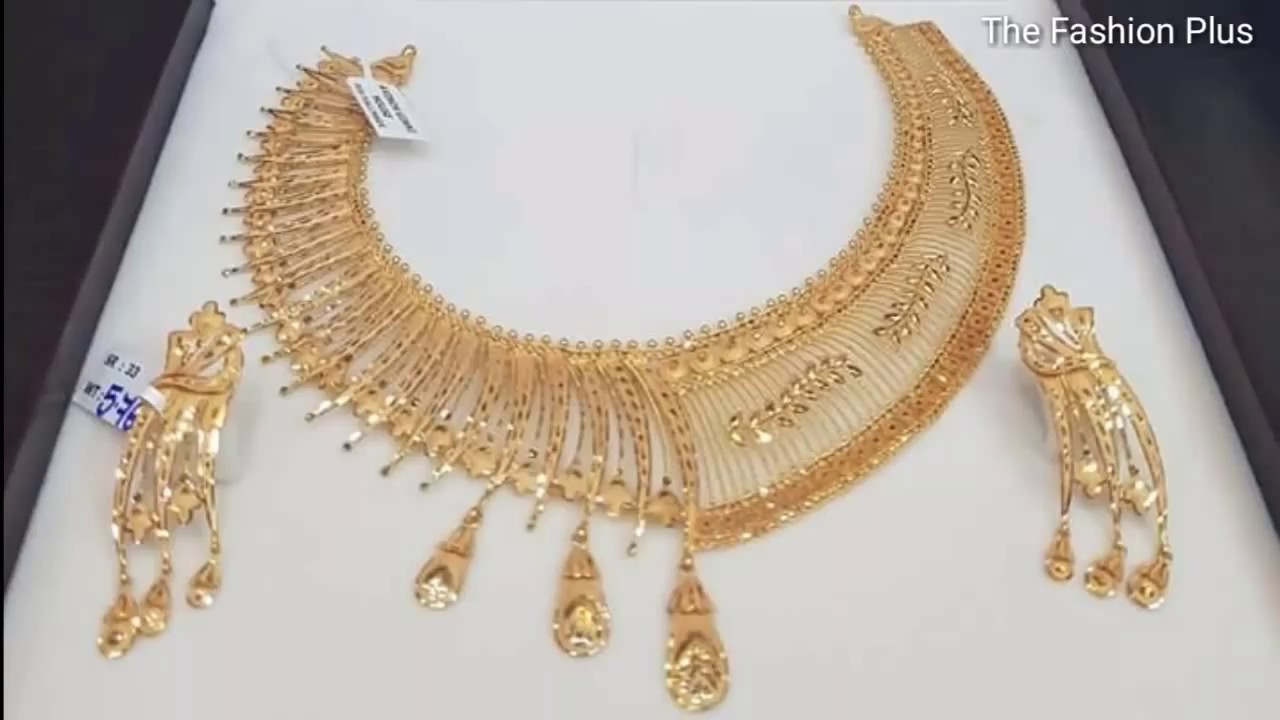 Gold Necklace and Earring Designs 
