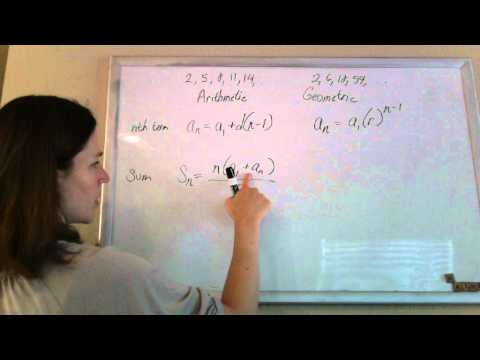 Formulas for Arithmetic and Geometric Series and Sequences