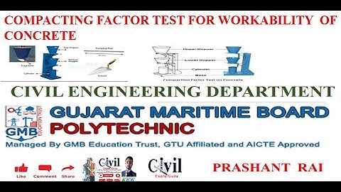 compacting factor test for workability of concrete  part 1