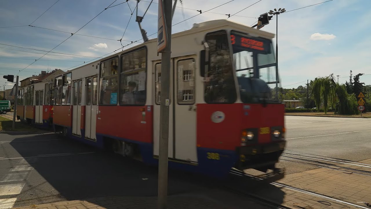 Poland, Bydgoszcz, tram 8 ride from Rondo Jagiellonów to Matejki