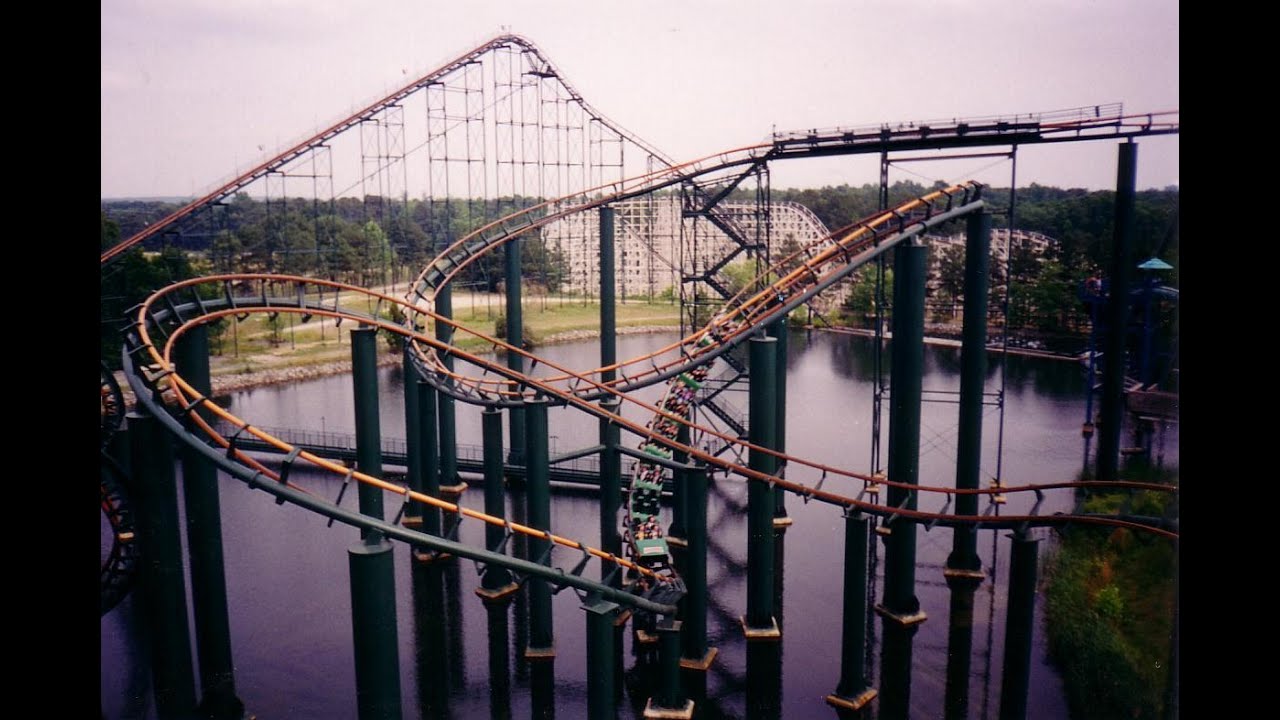 Anaconda and Shockwave at Paramount's Kings Dominion in 1995