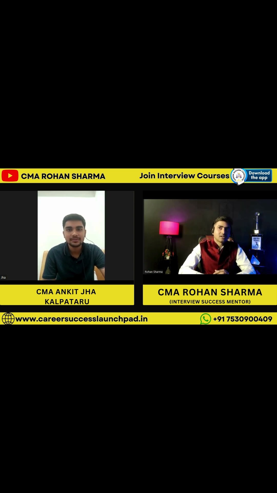 Ankit Jha video testimonial — CMA placement selection at Kalpataru | Career Success Launchpad