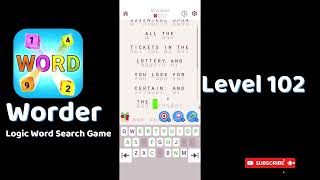 Worder Level 102 | Worder Logic Word Search Level 102 Answers screenshot 3
