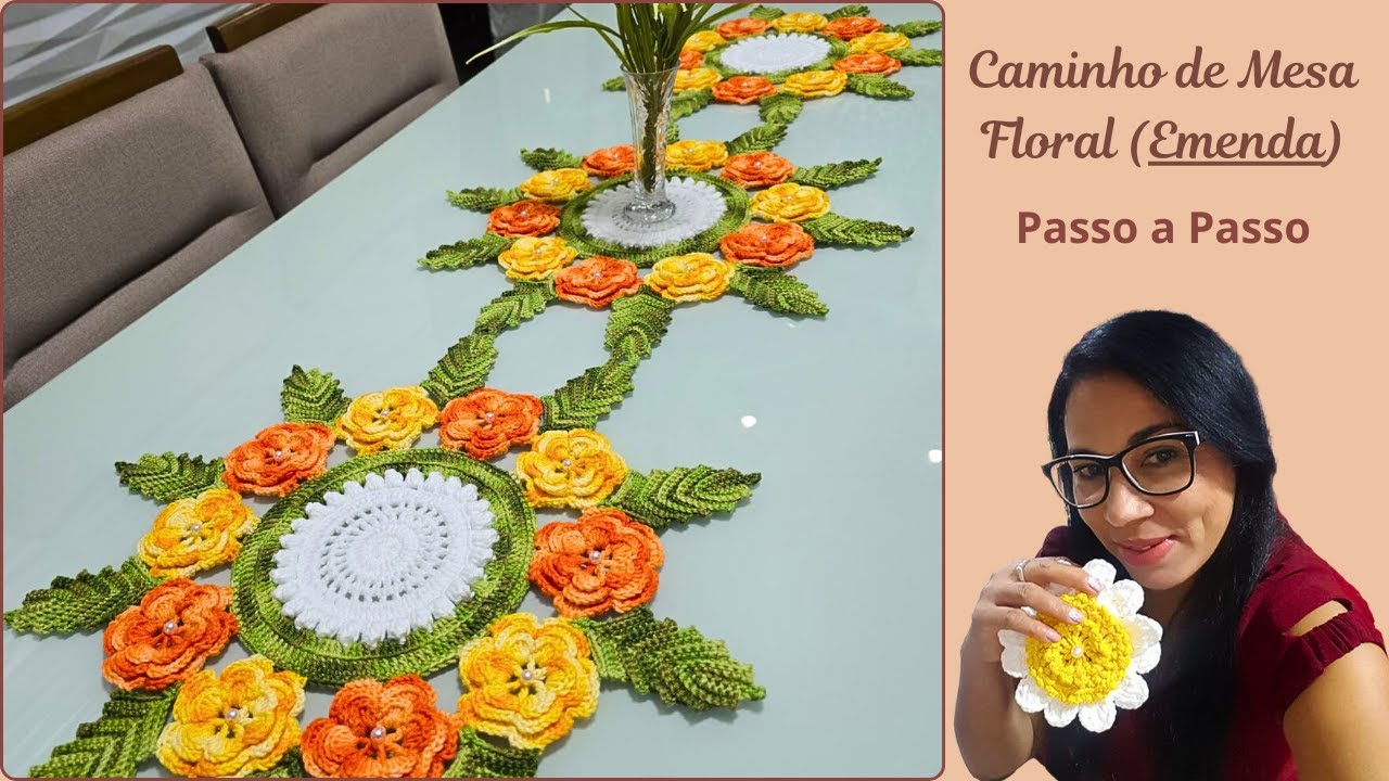 COMO EMENDAR O CAMINHO DE MESA FLORAL DE CROCHÊ! - Passo a Passo - Alvenir Svagera
