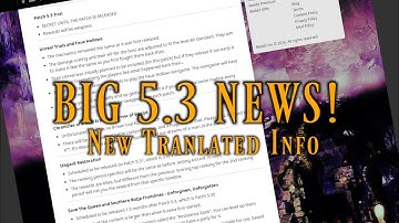 FFXIV: Patch 5.3 Big News - NEW Translated Info