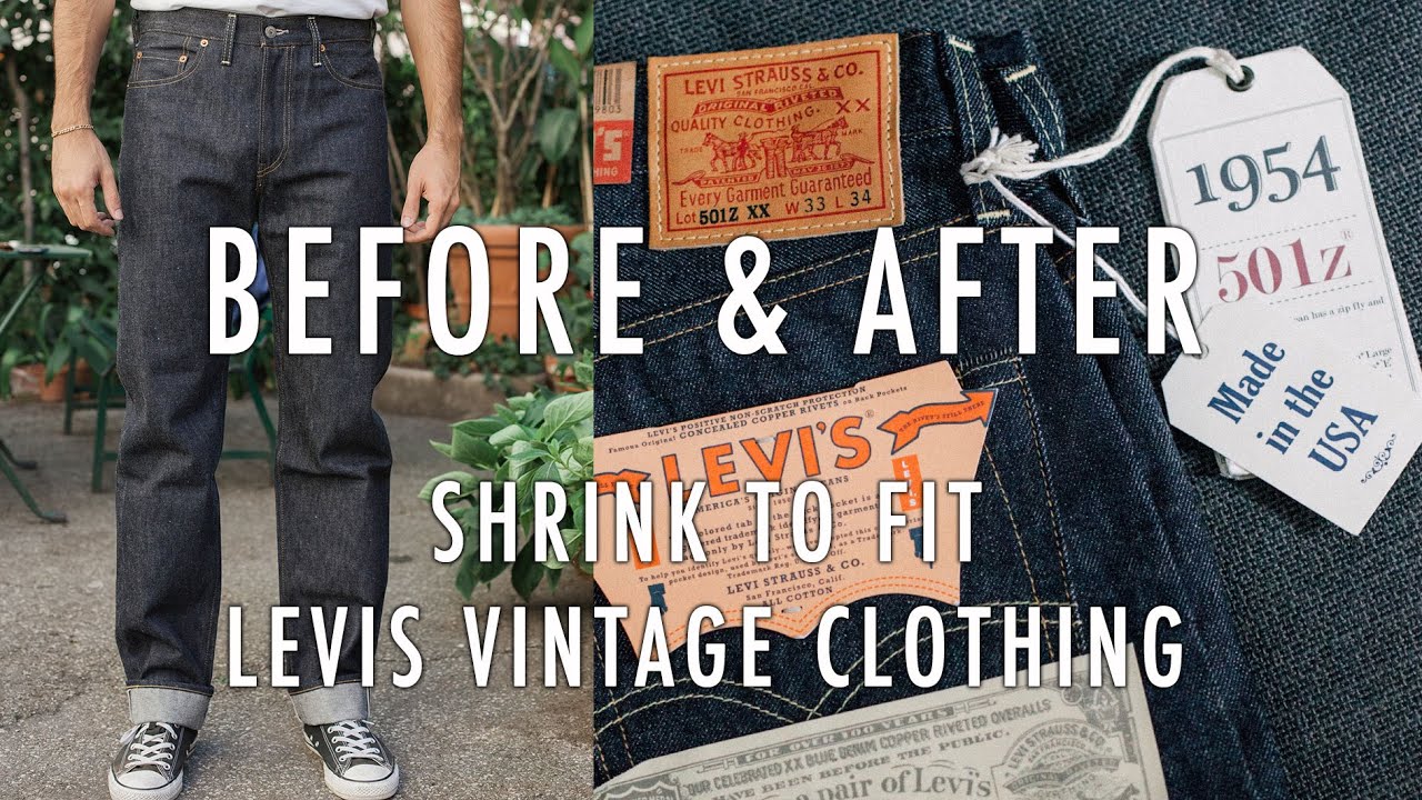 LEVIS VINTAGE CLOTHING 501z '54 Before & After Shrink To Fit - YouTube