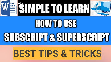 How to use Subscript and Superscript in MSWord in Tamil?