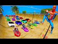 Stunt epic challenge gta v spiderman mod a cars bentley bacalar audi rs6 toyota fire truck jet ski