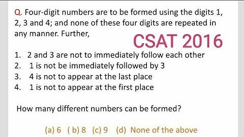 Four-digit numbers are to be formed using the digits 1, 2, 3 and 4; and none  digits are repeated.