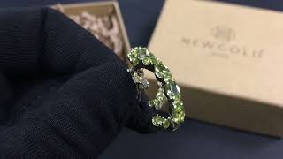 !Серьги 097546 из желтого золота 585 пробы с хризолитами