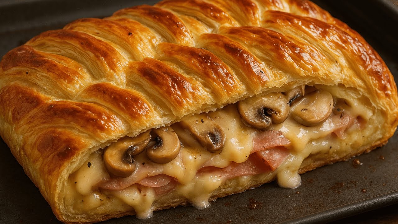🥐 Feuilleté aux Champignons & Jambon | Recette Rapide et Gourmande