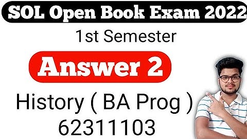 DU SOL 1st Semester BA Programme History Answer 2 2022
