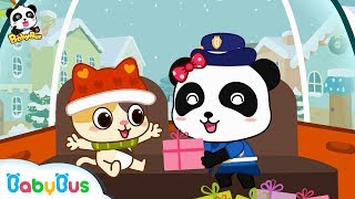 panda policemans sending christmas gift baby kitten got lost christmas song babybus