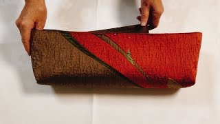 まるで絵画のようなエジプト柄のトートバッグ 帯リメイク 持ち手本革 世界にひとつだけの「帯」リメイクバッグ (レディブティック