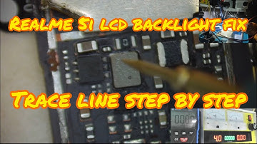 Realme 5i lcd backlight problem ( realme 5  no light ) trace line step by step