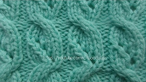 Ажурный узор Колоски. Вязание спицами.