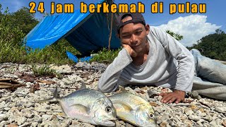 24 jam survival di pulau mancing dan nombak ikan masak makan tidur di tenda 