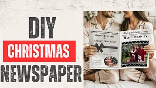 How to Edit a Family Christmas Year in Review Newspaper Template in Canva | DIY Christmas Card