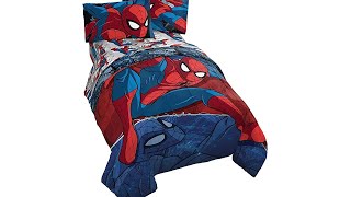 Marvel Spiderman Burst 4 Piece Twin Bed Set - Includes Reversible Comforter & Sheet Set - Bedding -