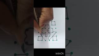 6*6 Dots rangoli kambi kolam, simple small rangoli, rangoli with pencil ✏️✏️✏️✏️✏️