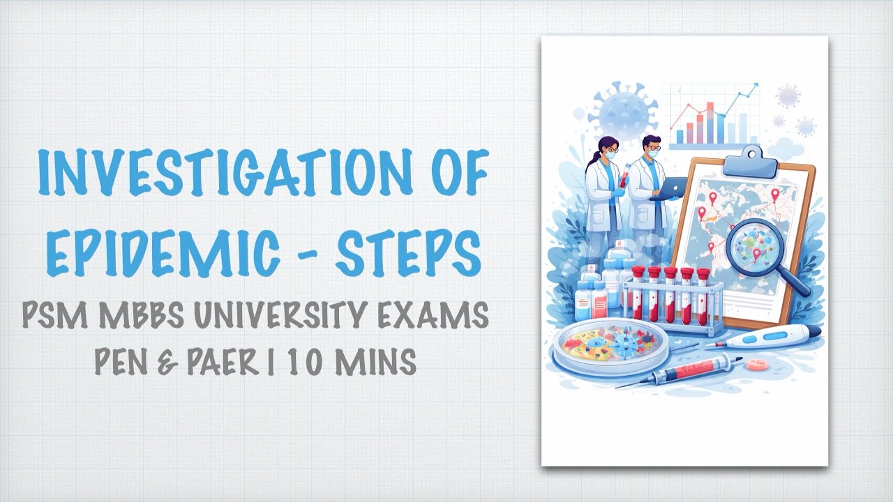 Investigation of an Epidemic - Steps | PSM MBBS University Exams | 10 Mins 