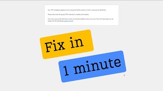 Your PHP installation is missing the MySQL extension required by WordPress