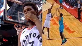 Jeremy Lamb with the half-court buzzer beater to win the game ! Raptors vs Hornets