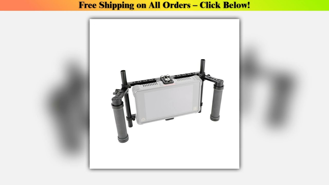 KIMRIG 7" 10" Directors Monitor Cage Kit With Adjustable Rubber Handgrip For Atomos Ninja Inferno