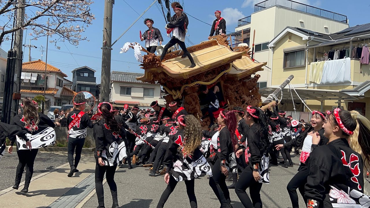 2025.4.6 陶器北村　だんじり修理お披露目曳行　出発〜小屋入れ　大阪府堺市中区