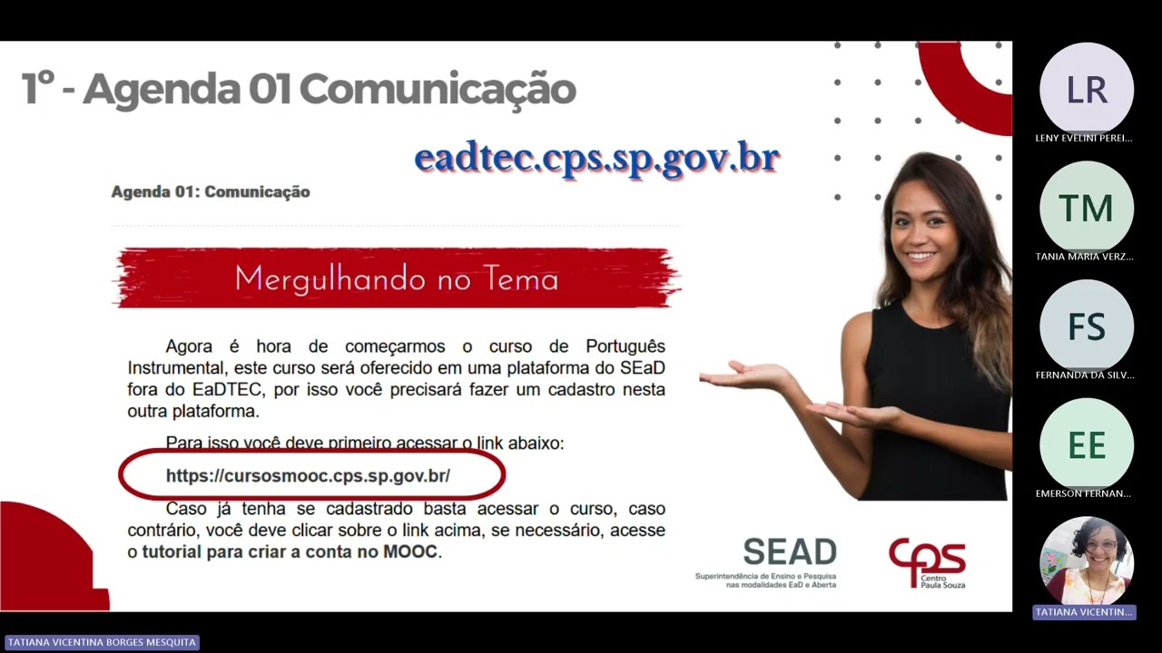 Encontro Síncrono Orientações de Comunicação Turma FBV