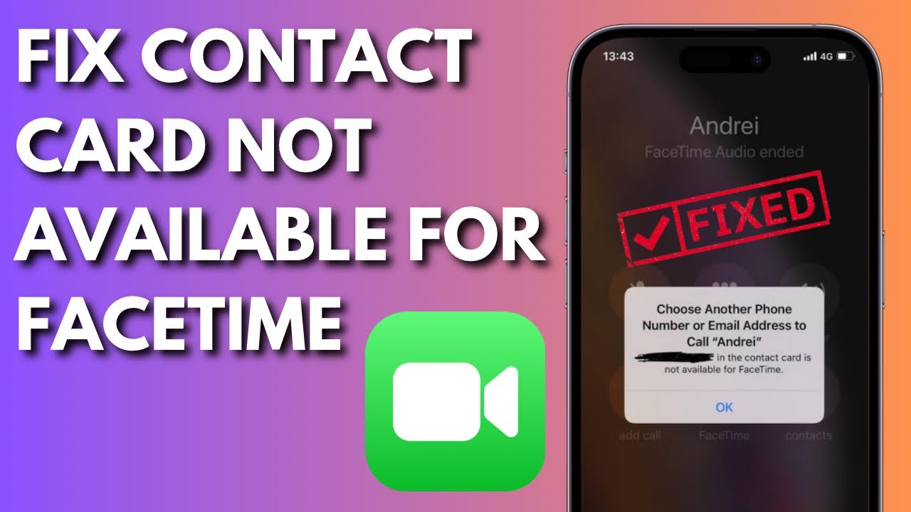 How To Fix Contact Card Not Available For FaceTime