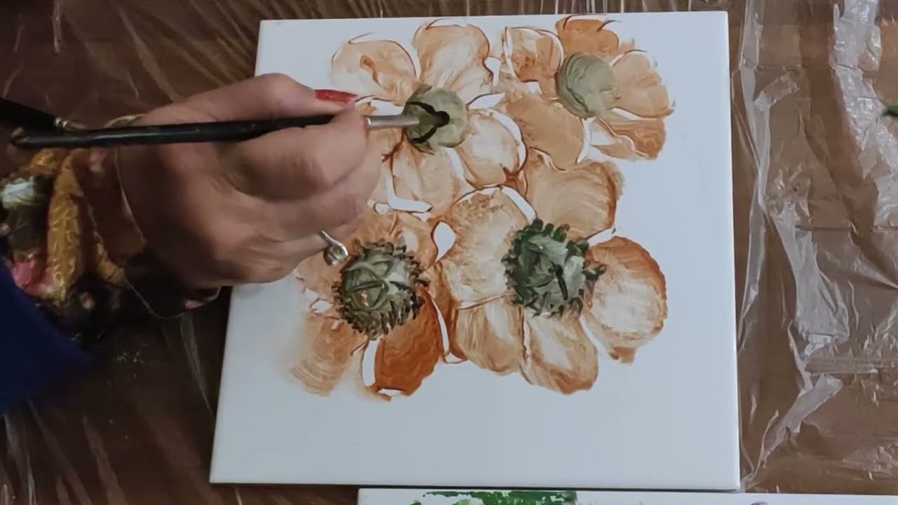 Dipingiamo su Ceramica dei papaveri con colori in polvere a terzo fuoco