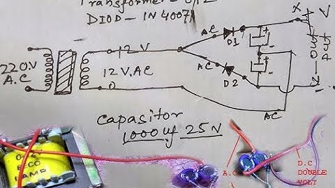How to make Voltage Doubler Circuit (using 2 condenser+2 diods) in hindi