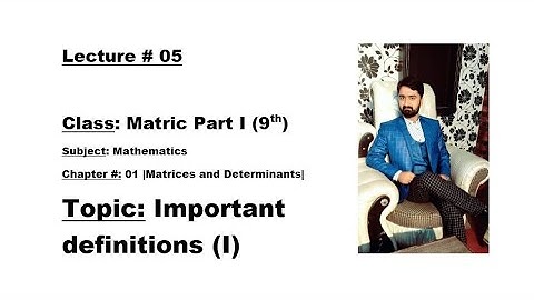 Class Matric Part I (9th) Ch#1 Important definitions(I)-MATHEMATICS BY ALY AHMED-Matric Math