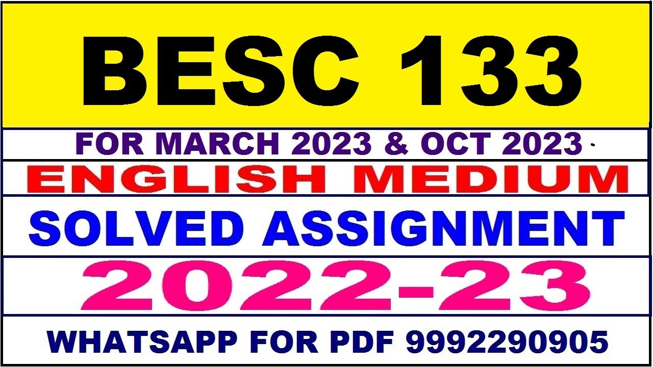 besc 133 solved assignment 2022-23 in english | besc 133 solved ...