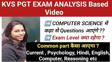 KVS PGT PAPER ANALYSIS BASES VIDEO