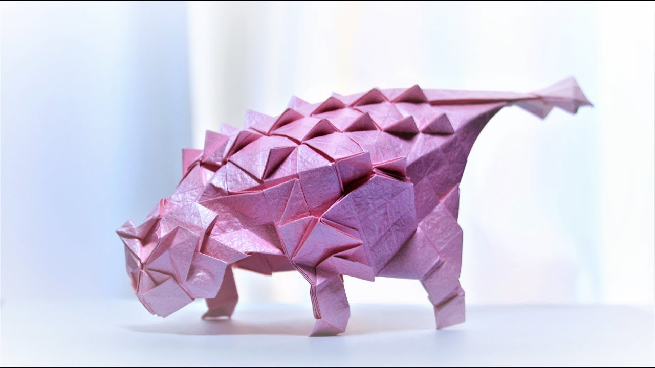 折り紙 Origami アンキロサウルス Ankylosaurus ができるまで 早送り制作動画 Youtube