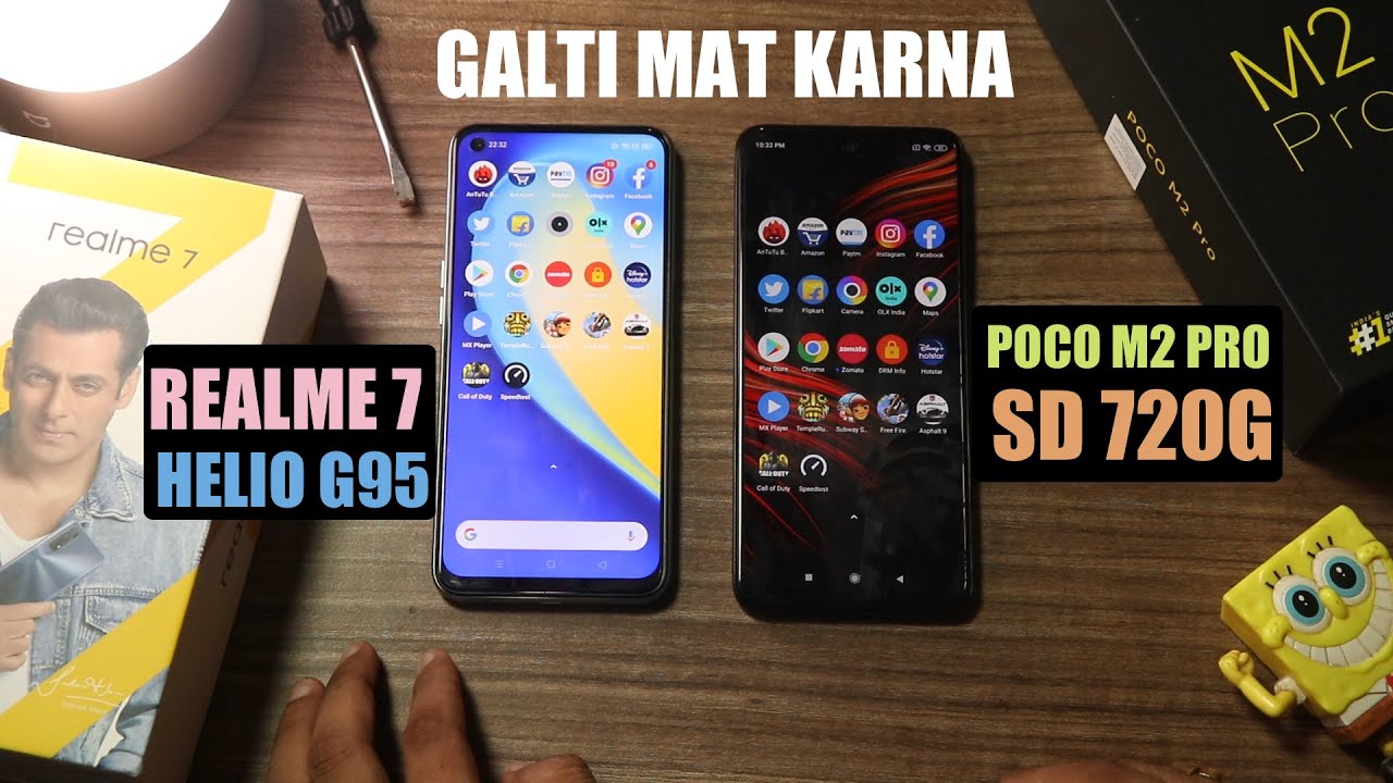 Realme 7 vs Poco M2 Pro Speed Test Comparison l Snapdragon 720G vs Helio G95