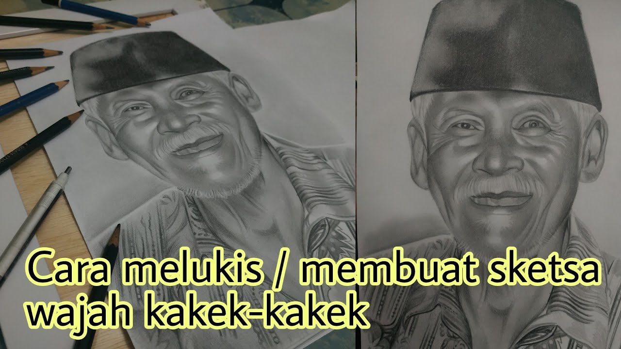  Cara membuat sketsa wajah  kakek kakek sketsa  wajah  by 