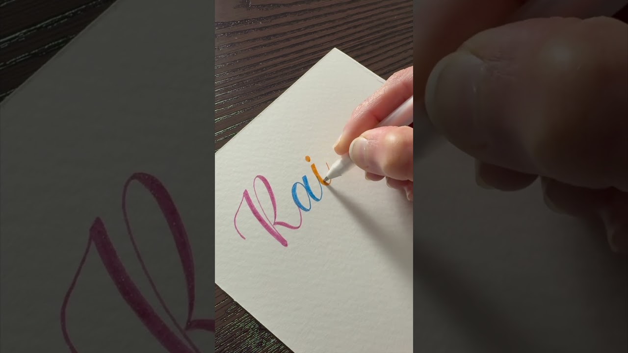 "Sparkling Rainbow Lettering Tutorial | Create Vibrant, Glittery Text" | Writing ASMR
