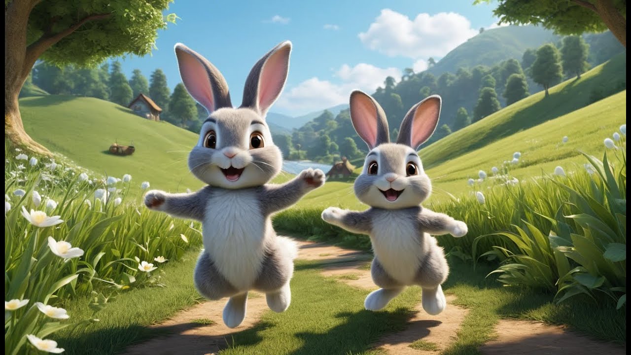 Five Little Bunnies Jumping on the Ground | Fun Bunny Counting Song for Kids | Springtime Rhyme