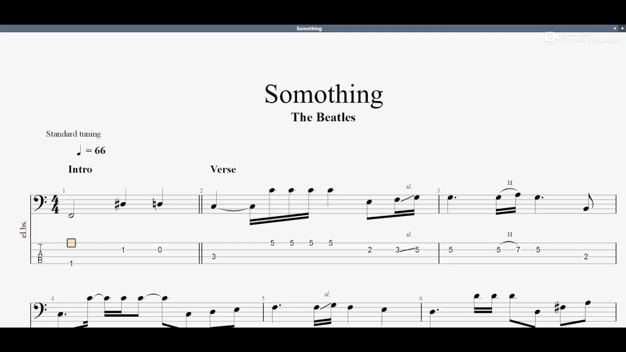 The Beatles Something (bass tab) YouTube