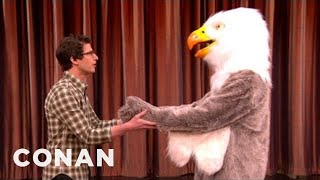 Andy Samberg Will NOT Make Out With A Bald Eagle | CONAN on TBS