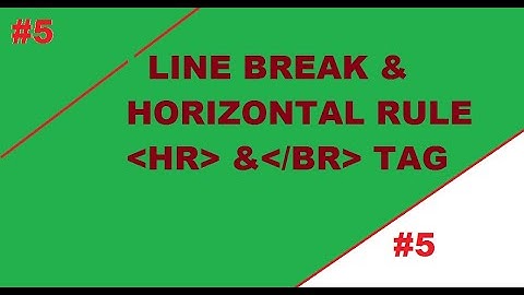 Br & hr tag| Line Break & draw a line tag in html in Hindi | HR & BR tag in html