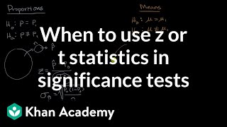 when to use z or t statistics in significance tests | ap statistics | khan academy