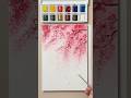 EASY WATERCOLOUR flower painting 🌸 Sakura - cherry blossom #shorts
